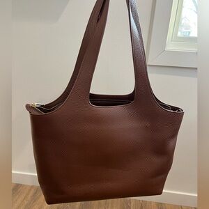 Cuyana System Tote 16 Inch- Dark Chestnut